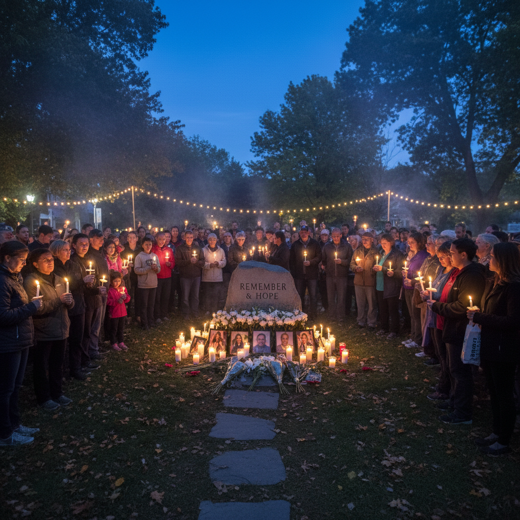 Candlelight vigil — families holding hope together